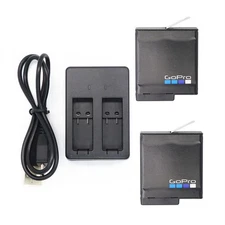 2Pcs New Original GoPro 5 Battery With Charger For AHDBT-501 HERO5 Black Silver 