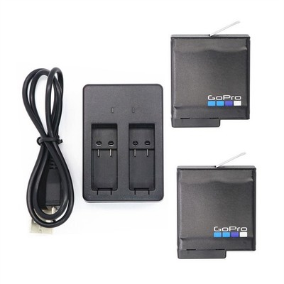 2Pcs New Original GoPro 5 Battery With Charger For AHDBT-501 HERO5 Black Silver 
