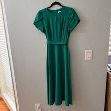 Calvin Klein Green Short Sleeve Midi Dress Womens 4 Modest Career