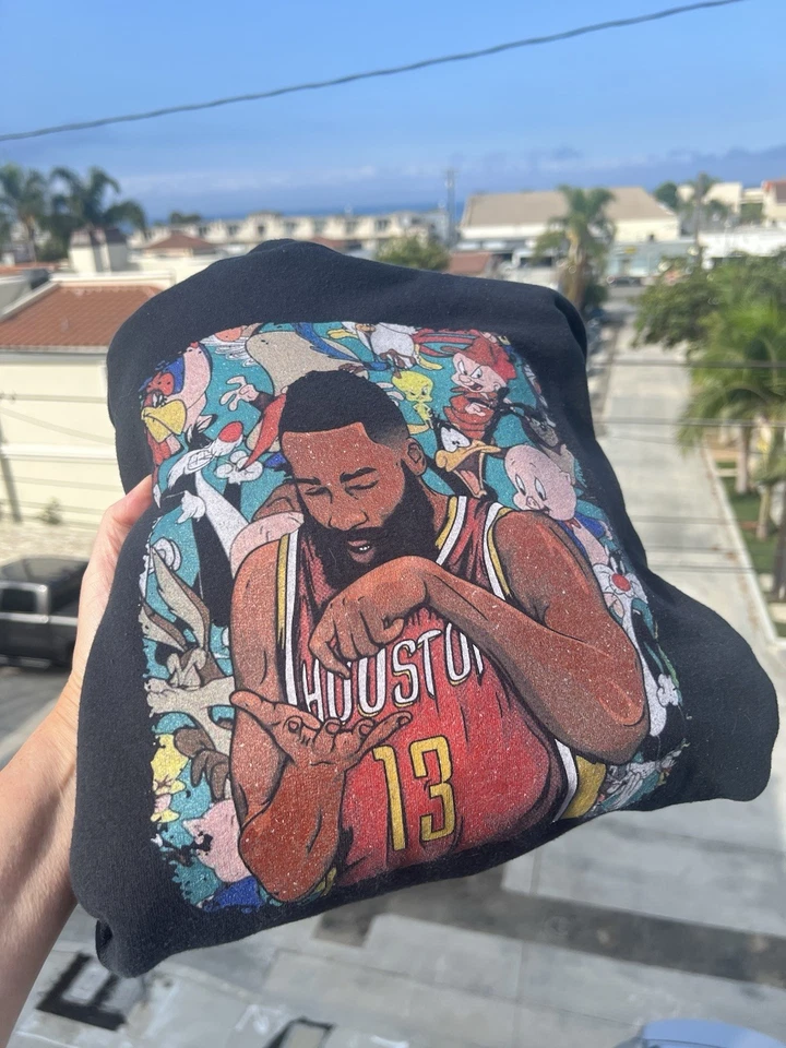 Jerzees NBA James Harden Houston Rockets Looney Tunes Sudadera Negra XL Foto 2 de 4