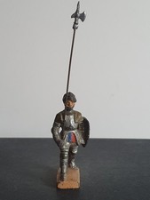 Elastolin Lineol Ritter mit Hellebarde Speer Schild Rüstung Mittelalter 7 cm