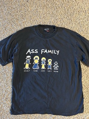 Black Unisex Men s Women s Smart Dumb Ass Stick Family T Shirt Large Gag Gift