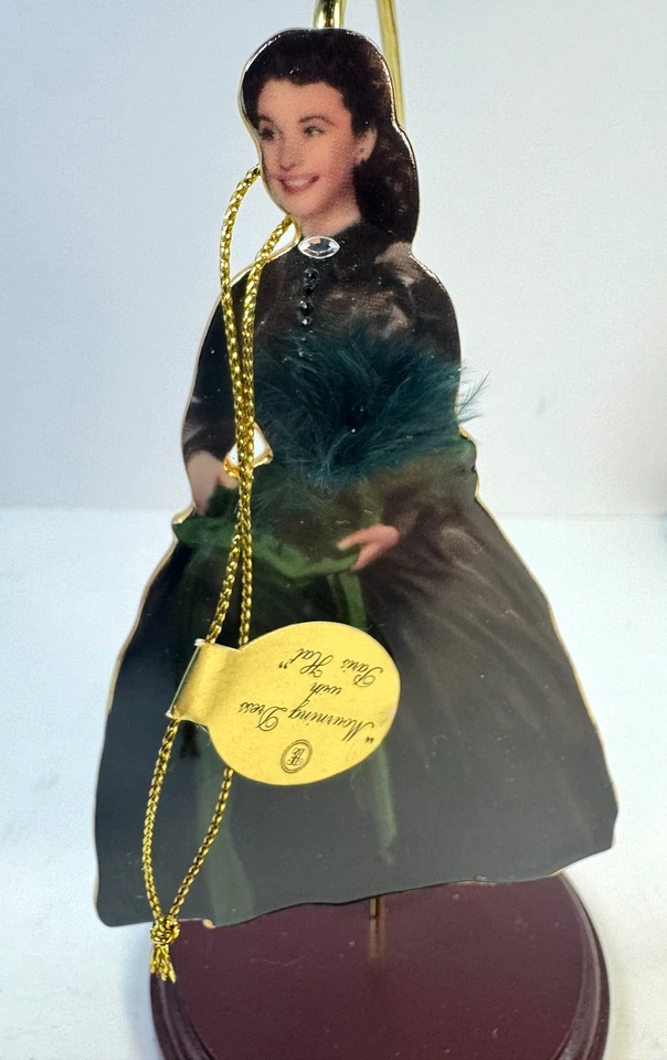 Gone With The Wind Bradford Exchange Ornaments Scarlett O’Hara (4)  w/Stands COA - Image 3 of 4