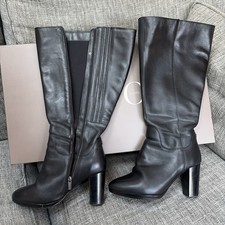 DUO BOOTS Belmore Black Leather Size UK7 EU 40 WIDE CALF - 47cm - NEW RRP £250