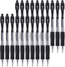 Image of Gel Pens 0.7mm Black Ink Retractable Smooth Writing – Pack of 20