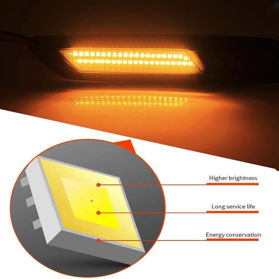 2x For BMW 5-Series F10/F11 LCI LED Dynamic Side Marker Fender Turn Signal Light - Image 3 of 4