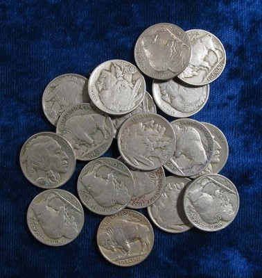 Bulk Lot of 17 Circulated 1938-D Buffalo Nickels Last Year Estate Find
