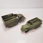 Vintage Marx WWII M3 half-tracks and Tim-Mee M48 Patton Battle Tank