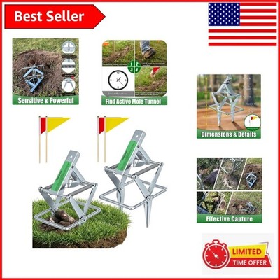 Quick Capture 2 Pack Mole Traps - Weatherproof Steel Scissor Design for Gardens