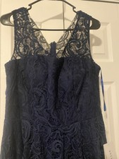 BABYONLINE Dress Navy Lace Tea Length XL