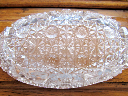Antique American Brilliant Westmoreland Deep Cut Glass Dish Sawtooth 7 3/4” - Bild 7 von 11