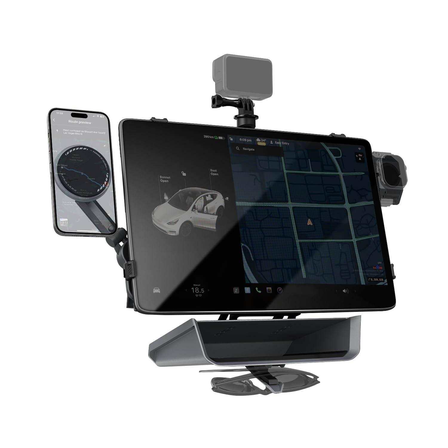 HaloStation Car Phone and Camera Mount Kit for Versatile Screen Expansion  -image