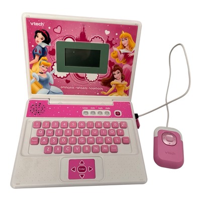 Vtech Disney Princess Fantasy Notebook Learning Laptop Pink Kids Toy Testedworks