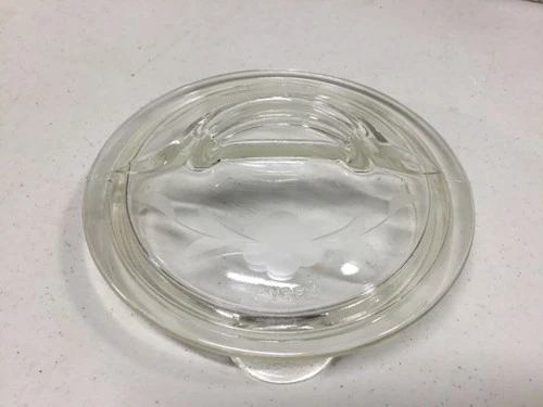 Vintage Pyrex Clear Etched Floral Etched Lid #8126C Percolator or TeaPot Lid