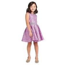 Disney Princess Jasmine Girls Lavender Purple Gold Paisley Brocade Dress 7/8