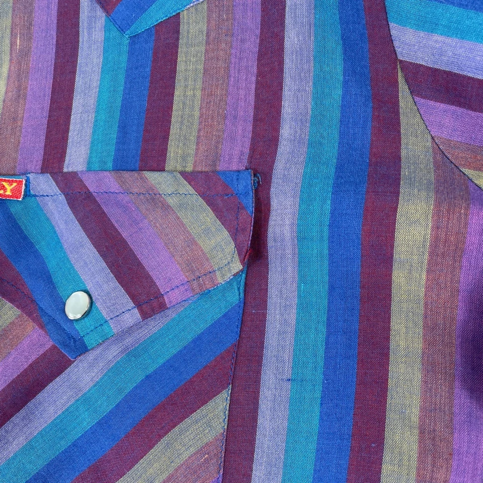 Vintage Ely Plains Striped Western Shirt Mens XL 17 34/35 Long Sleeve Cowboy - Image 3 of 4