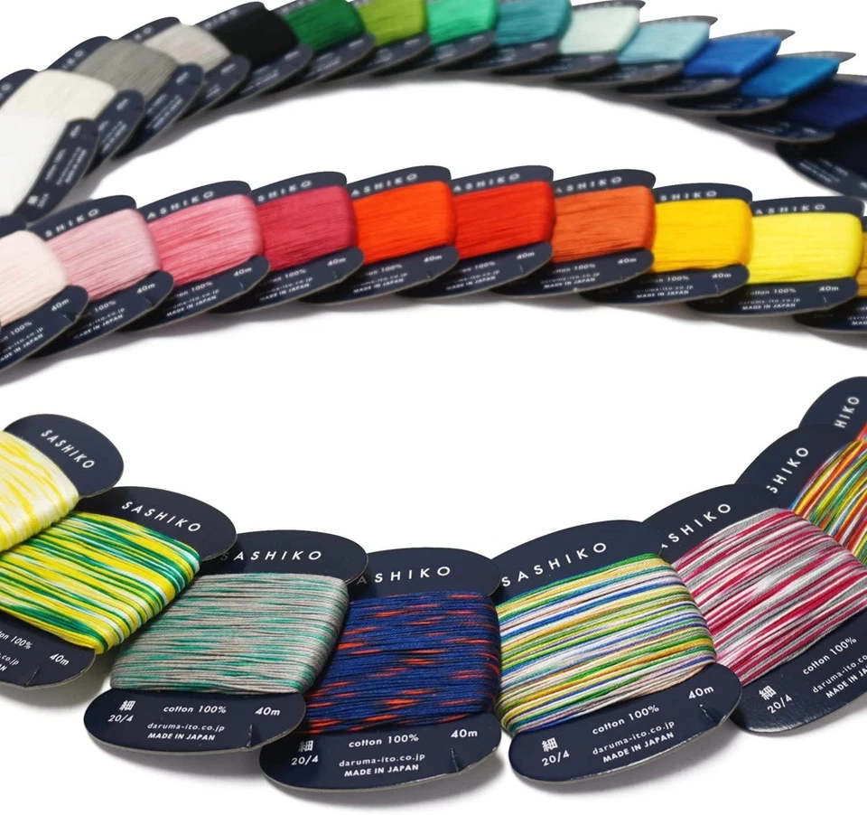 Sashiko Thread 100% Cotton Card Type 43.7 yd x 37 Colors with English Manual ... - Image 4 of 4