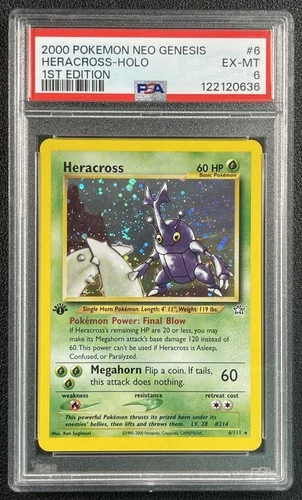 HERACROSS PSA 6 2000 POKEMON NEO GENESIS 1ST EDITION #6/111 HOLO 0636