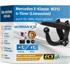 ANHÄNGERKUPPLUNG für Mercedes E-Klasse W212 09-16 starr HELLBACH +13p E-Satz ABE