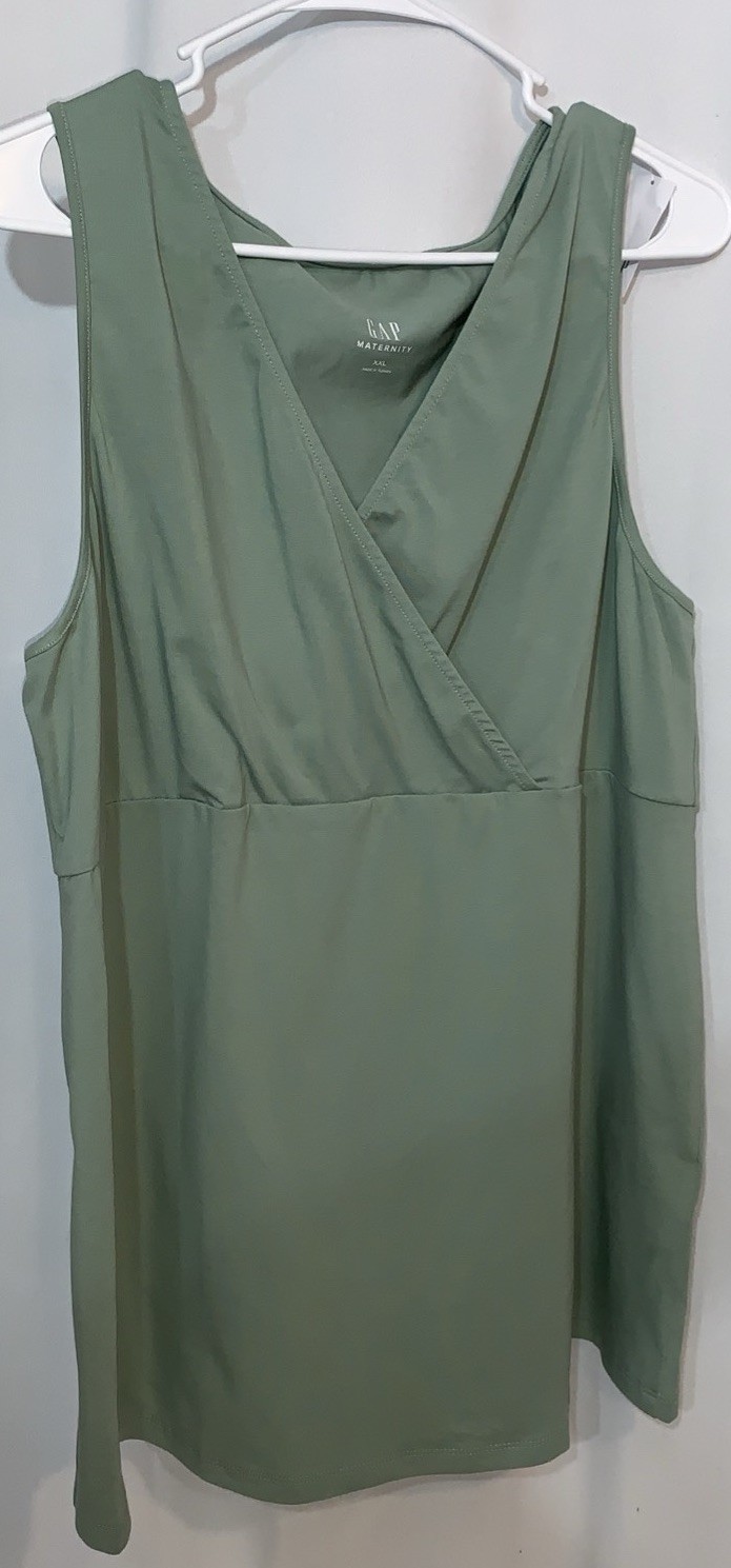 NEW Gap Maternity Women’s XXL Sleeveless Kahki Green Tank Top