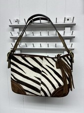 Bolso de hombro Coach C05S-8A65 2005 de colección cebra pelo de pony SoHo *RARO ENTRENADOR*