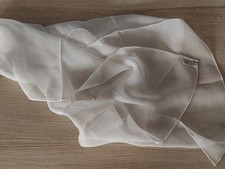 Vera Neumann Off-White / Ivory Silk Hand rolled Scarf. Japan.Rare. 19.5 X 19.5