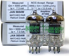 Riverstone Audio - Tested/Matched Pair 2 Tubes 7-Pin JAN 5654W Fully-Tested V...