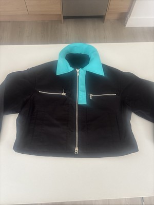 Black Jacket With Collar And silver zipper