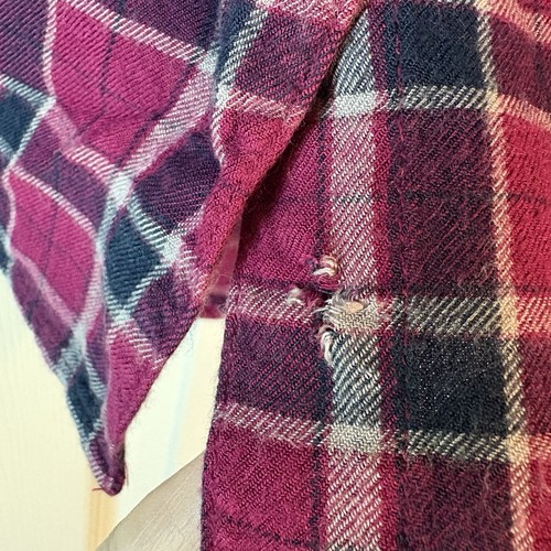 Francesca’s HARPER Red Plaid Button Down Shirt Size M Super Soft Fall Top Layer - Picture 8 of 8