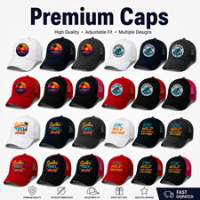 Summer Beach Trucker Cap | Choose Design & Cap Colour | Retro Mesh Hat