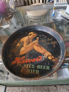 Vintage Harvard Beer Tray Poor Condition