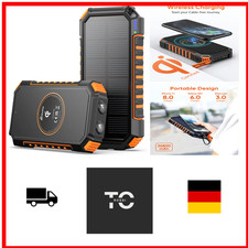 Hiluckey Wireless Solar Powerbank 26800mAh Wasserdichtes Solar Ladegerät USB ...
