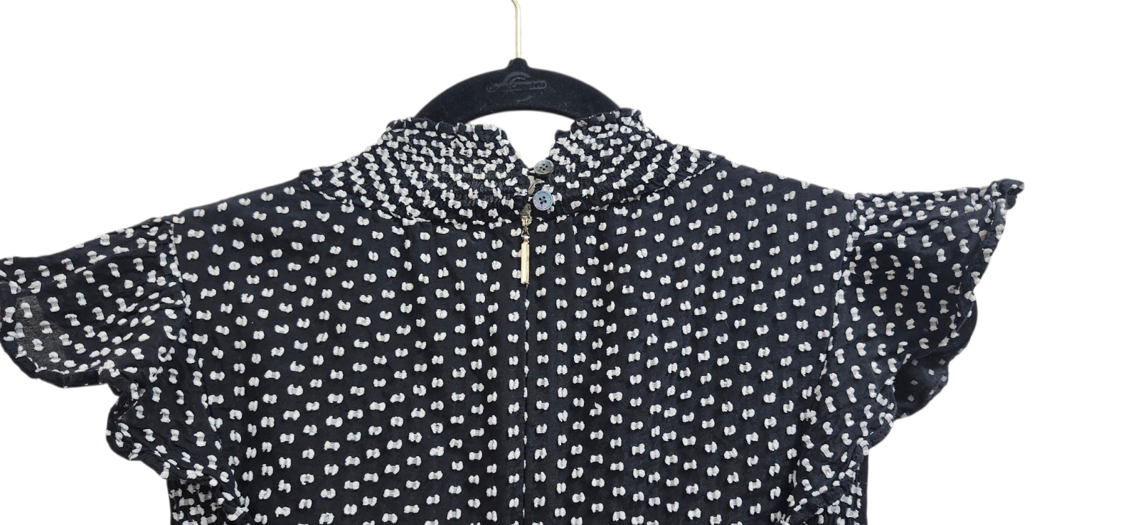 Kate Spade Clip Dot Midi Dress Black White High Neck Ruffle A-Line Silk Blend 6 thumbnail 8