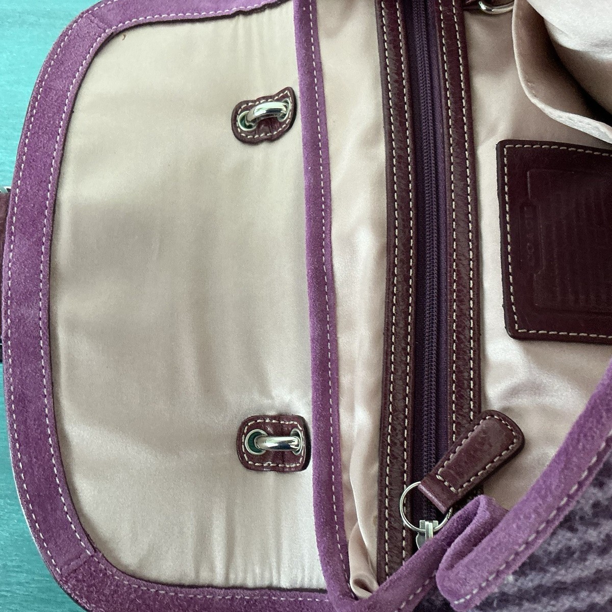 COACH Vintage Y2K SoHo Signature C Purple Tweed Top Handle Bag
