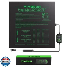 VIVOSUN 20"x20.75" Seedling Heat Mat with Built-in Temperature Controller, UL