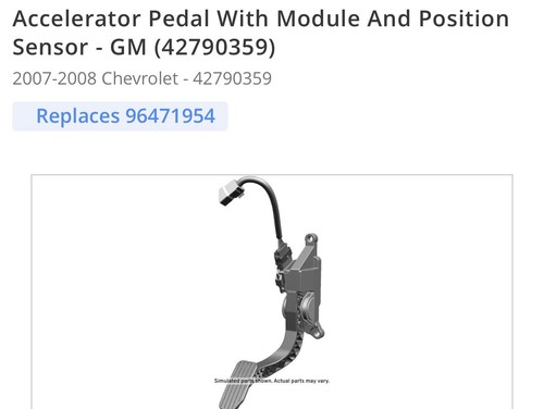 NEW OEM Accelerator Pedal With Module And Position Sensor 42790359 07-08 Aveo - Picture 2 of 2