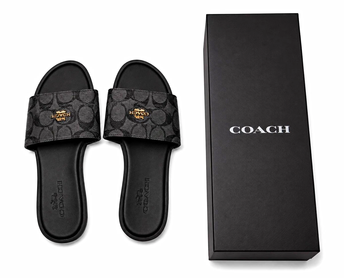 Coach Leather Upper Slide Sandals for Women for sale | eBay