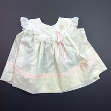 Vintage Baby Infant C.I. Fashion Beige Lace Dress Or For Dolls