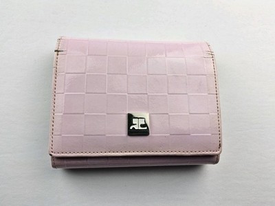 Courreges Pink Patent Trifold Snap Wallet