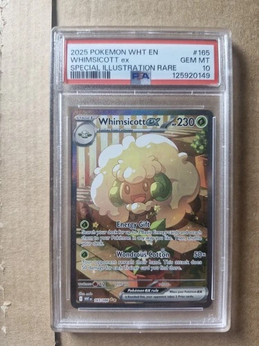 Whimsicott EX 165/086 English White Flare Special Illustration Rare PSA 10