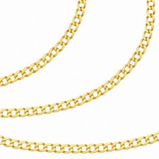 Echt Gold 333 Weit Panzer Hals Kette M&auml;nner 3,5 mm 50 55 60 Armkette 19 21 23 cm