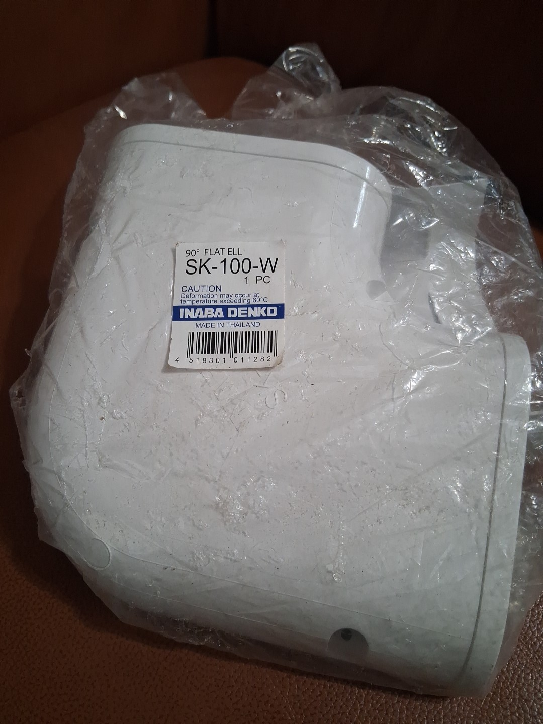 Inaba Denko SK-100-W 90 Degree Flat Elbow Slim Duct Line Hide White