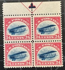 US Stamps - SC# C3 - MOG NH - Arrow Block Of 4 - 24 Cent Biplane - SCV - $550.00