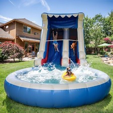 24FT Commercial Large Inflatable Bounce House Water Slides 13ft Pool Kids Gift