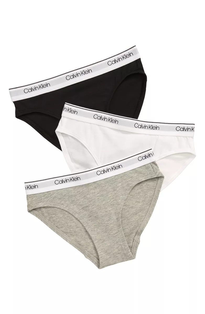 Calvin Klein Girl's 270000 3-Pack Bikini Briefs Underwear Size Large (10/12)