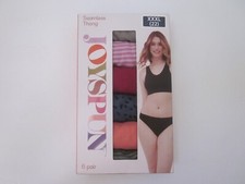 NWT JOYSPUN 6 Multi Pair Seamless Thong Underwear Panties Sz XXXL 22