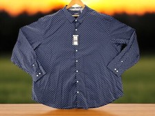 Van Heusen Men's Long Sleeve Button-Up Shirt Black Iris Big and Tall Size 2XLT