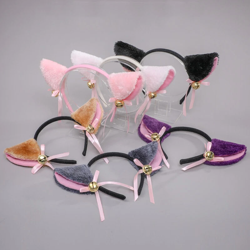 Orejas de Gato Gatito Neko con Pequeña Campana Clip de Pelo Diadema Juegos con disfraces Fiesta Disfraz Foto 4 de 4