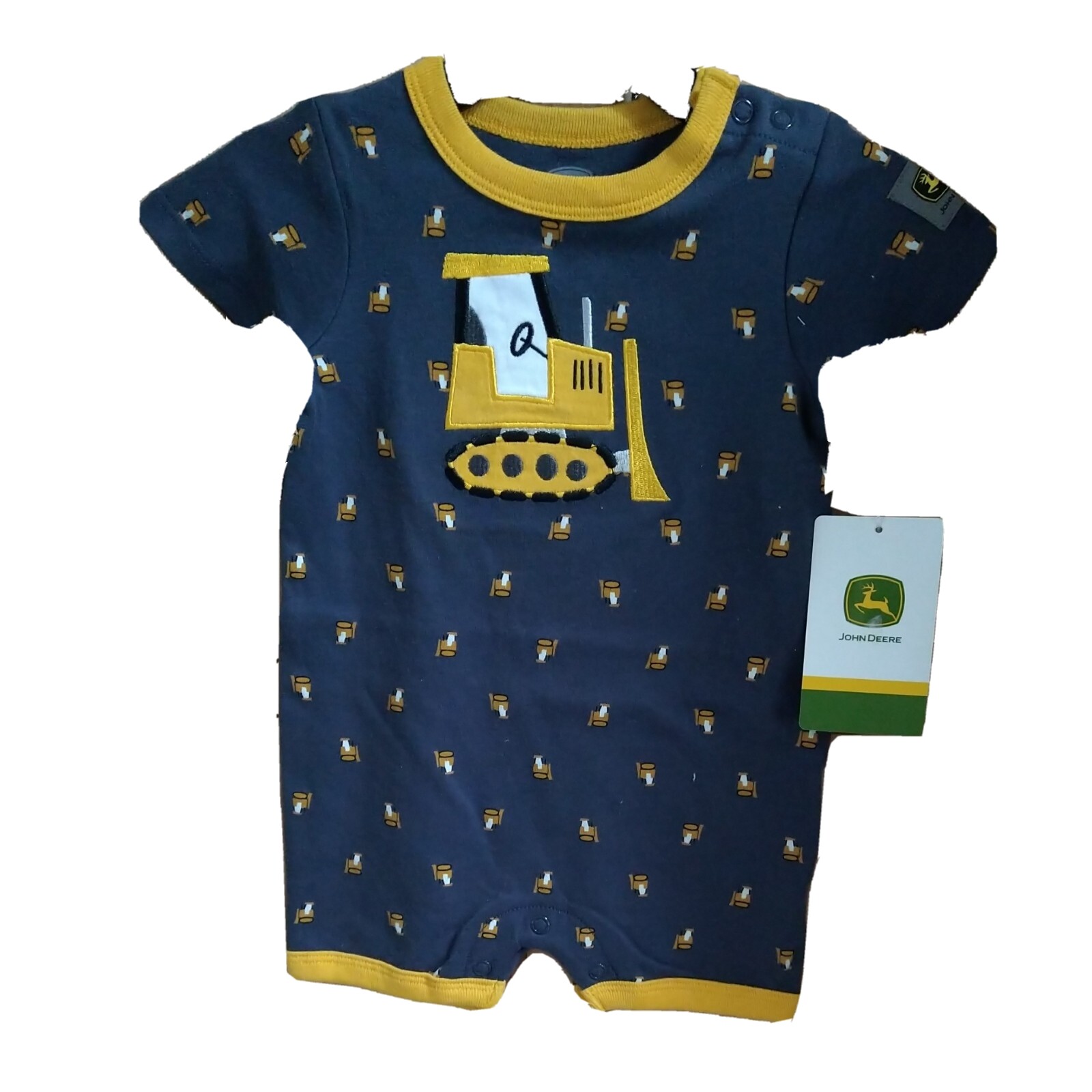 BABY Romper, John Deere, Boys 6/9 Months Bull Dozer-image