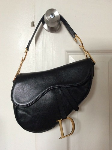 Christian Dior Black Saddle Bag